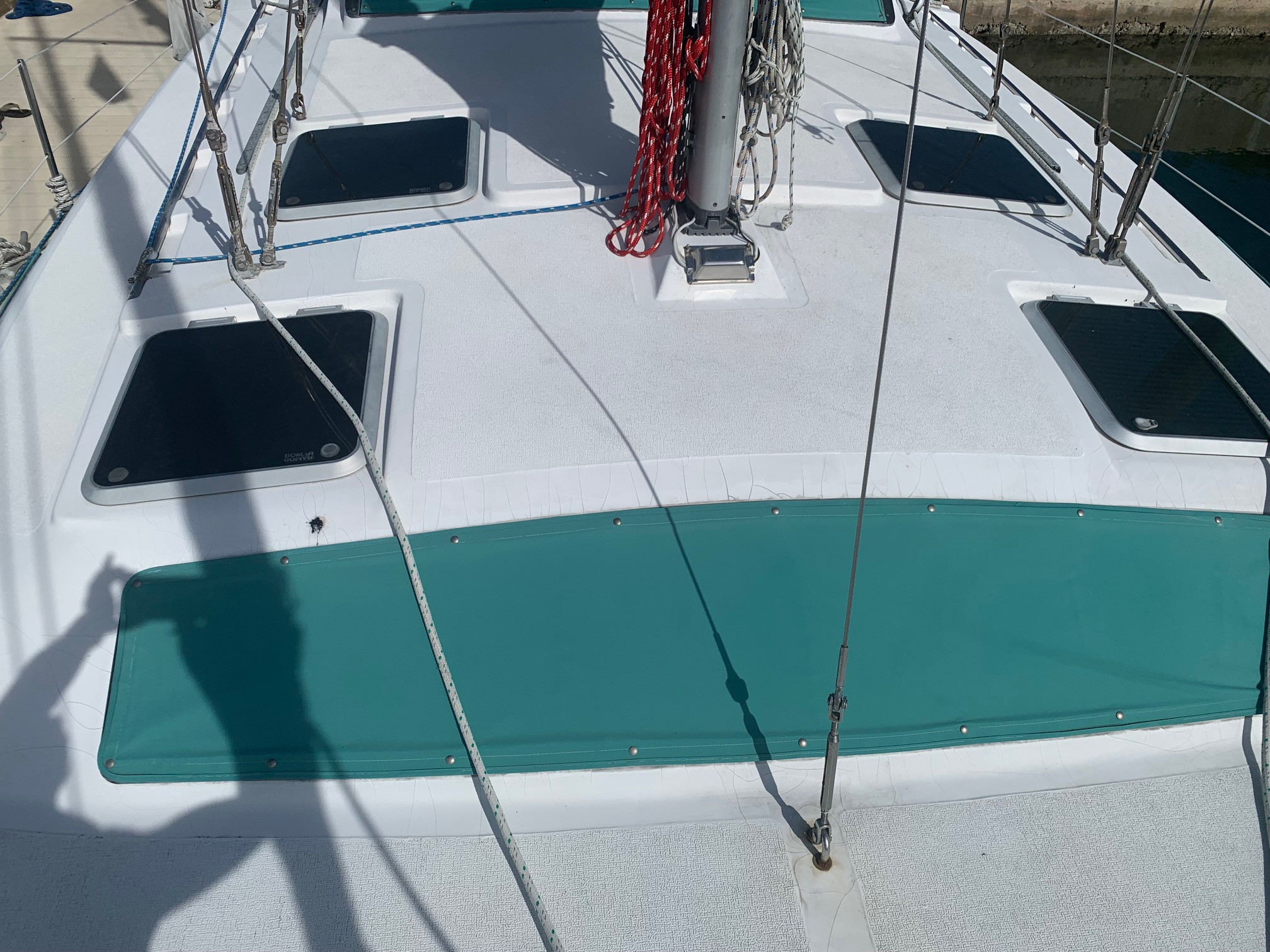 Marine canvas repair work